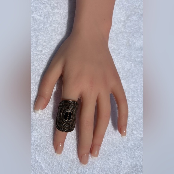 Brutalist Copper Statement Ring - Bold Retro Design - Picture 2 of 8